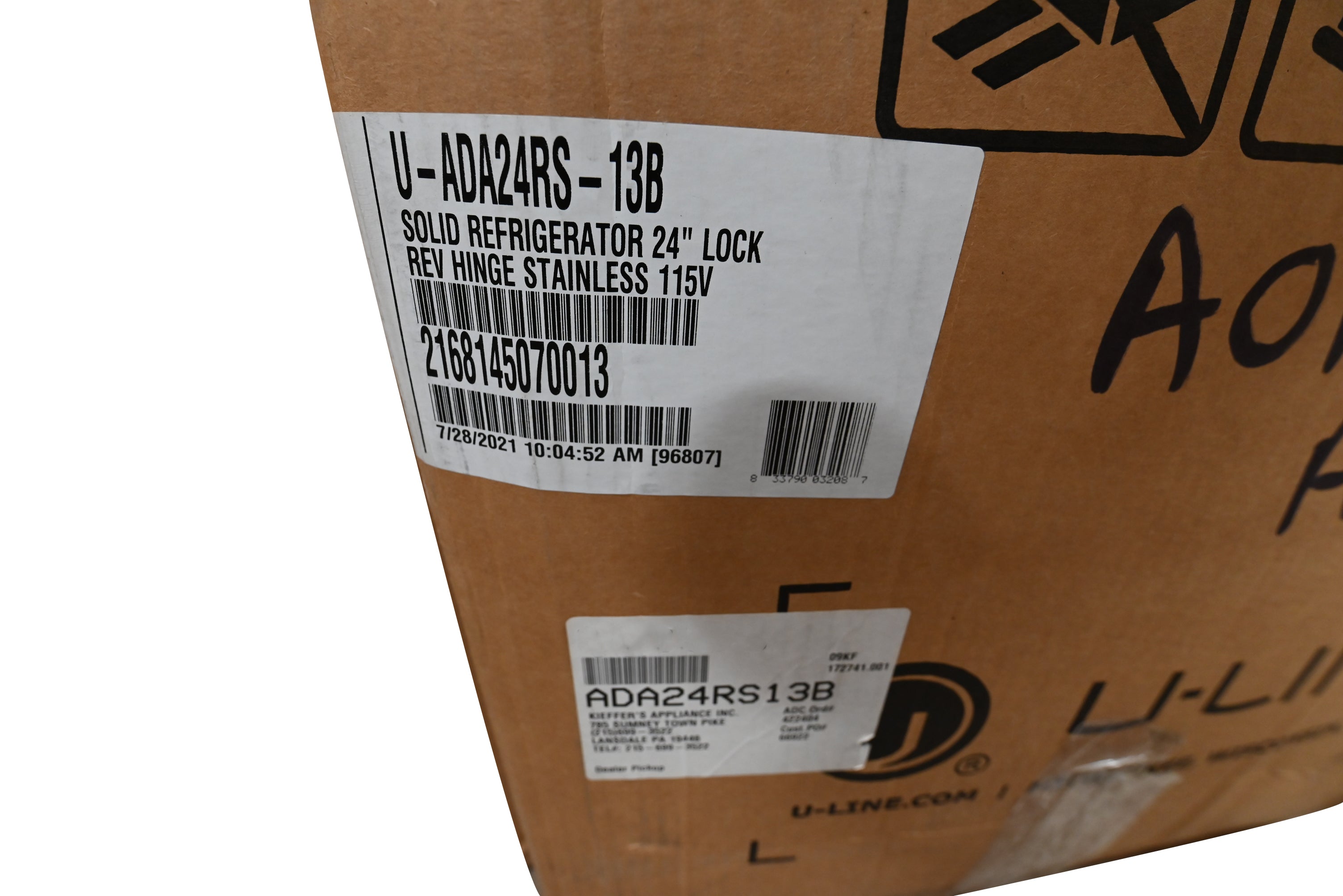 U-Line U-ADA24RS-13B 24" Stainless Steel Compact Refrigerator, ADA Compliant