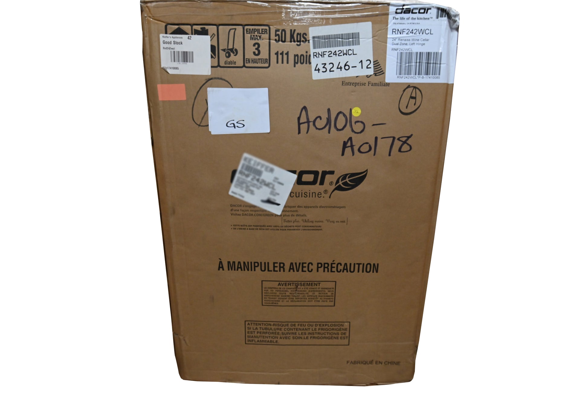 Dacor RNF242WCL 24" Stainless Steel Dual Zone Wine Cooler