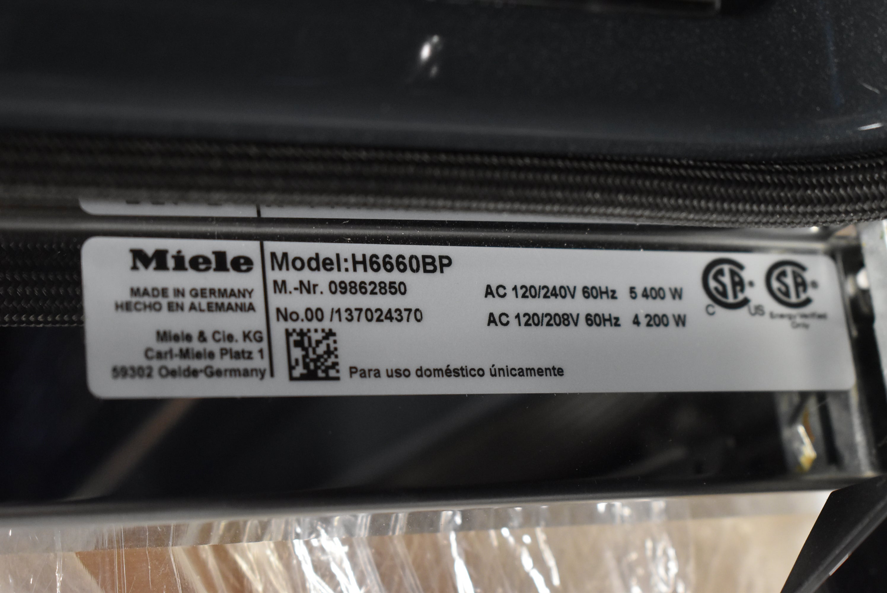Miele H6660BP 24" Stainless Steel Electric Single Wall Oven