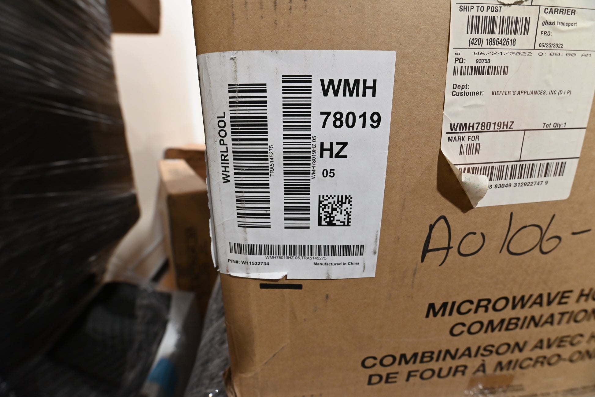 Whirlpool WMH78019HZ 30" Stainless Steel Smart Over-the-Range Microwave