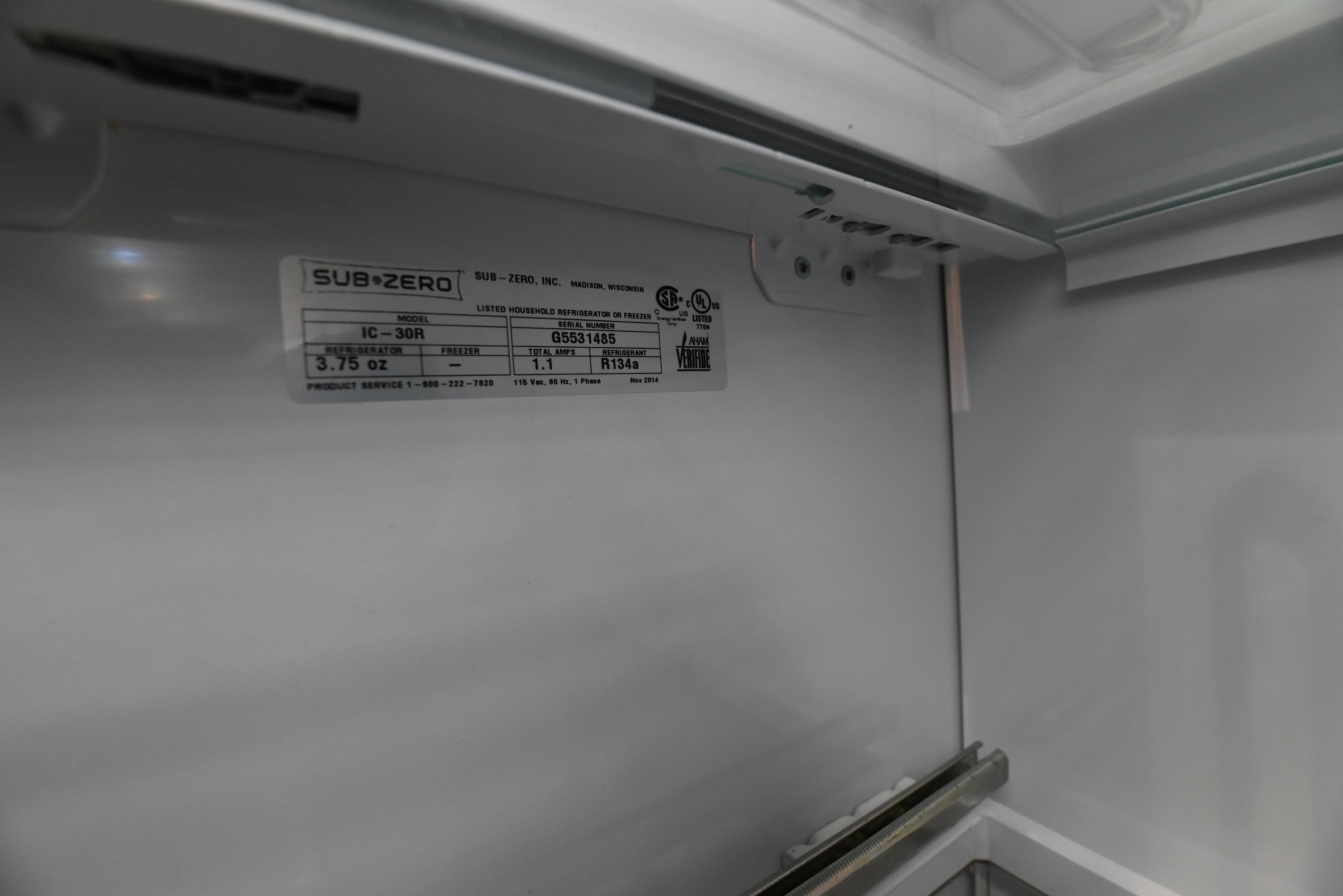 Sub-Zero IC-30R-RH 30" Panel Ready Smart Refrigerator Column