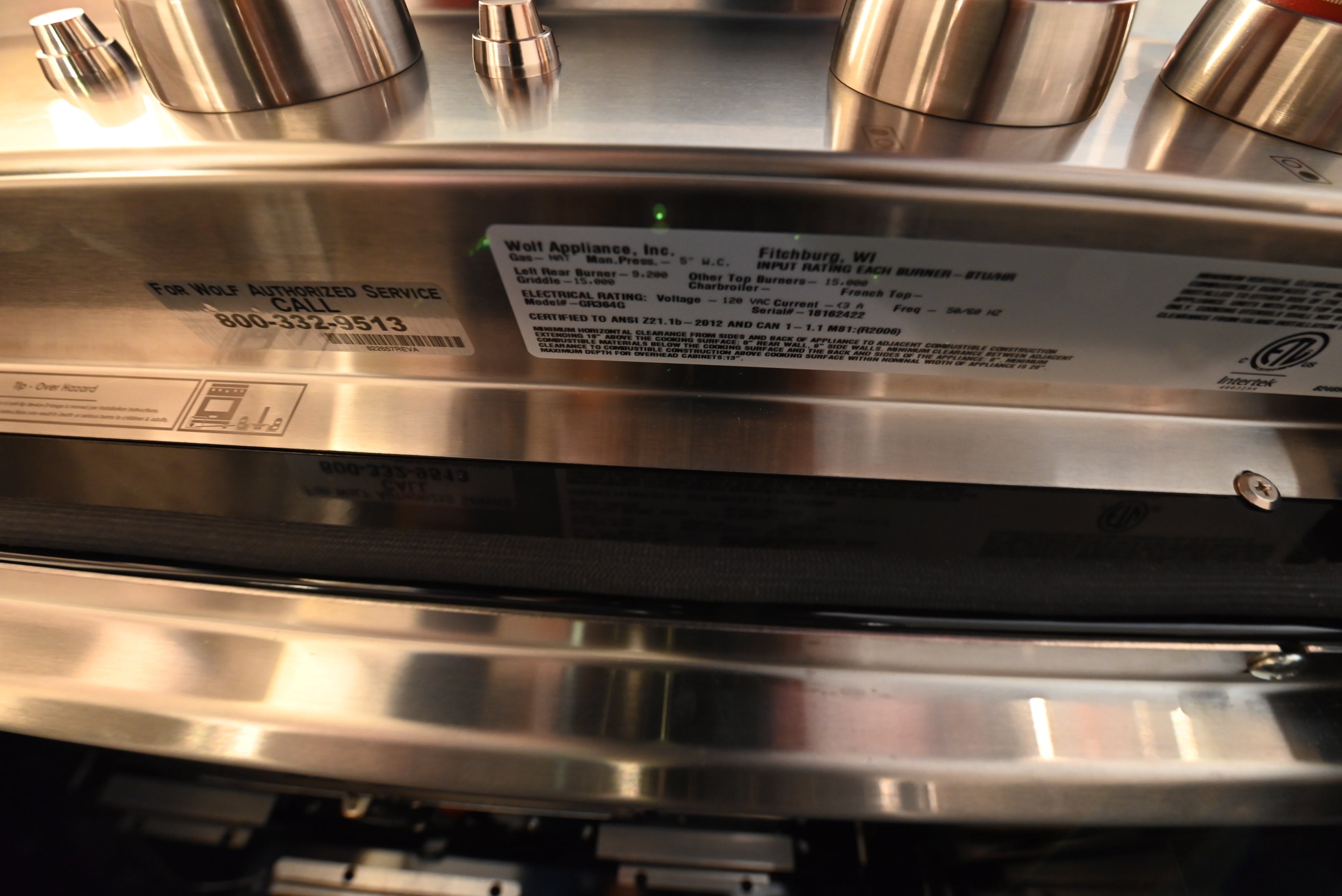 Wolf Certified GR364G 36" Stainless Steel Pro-Style Gas Range with Griddle