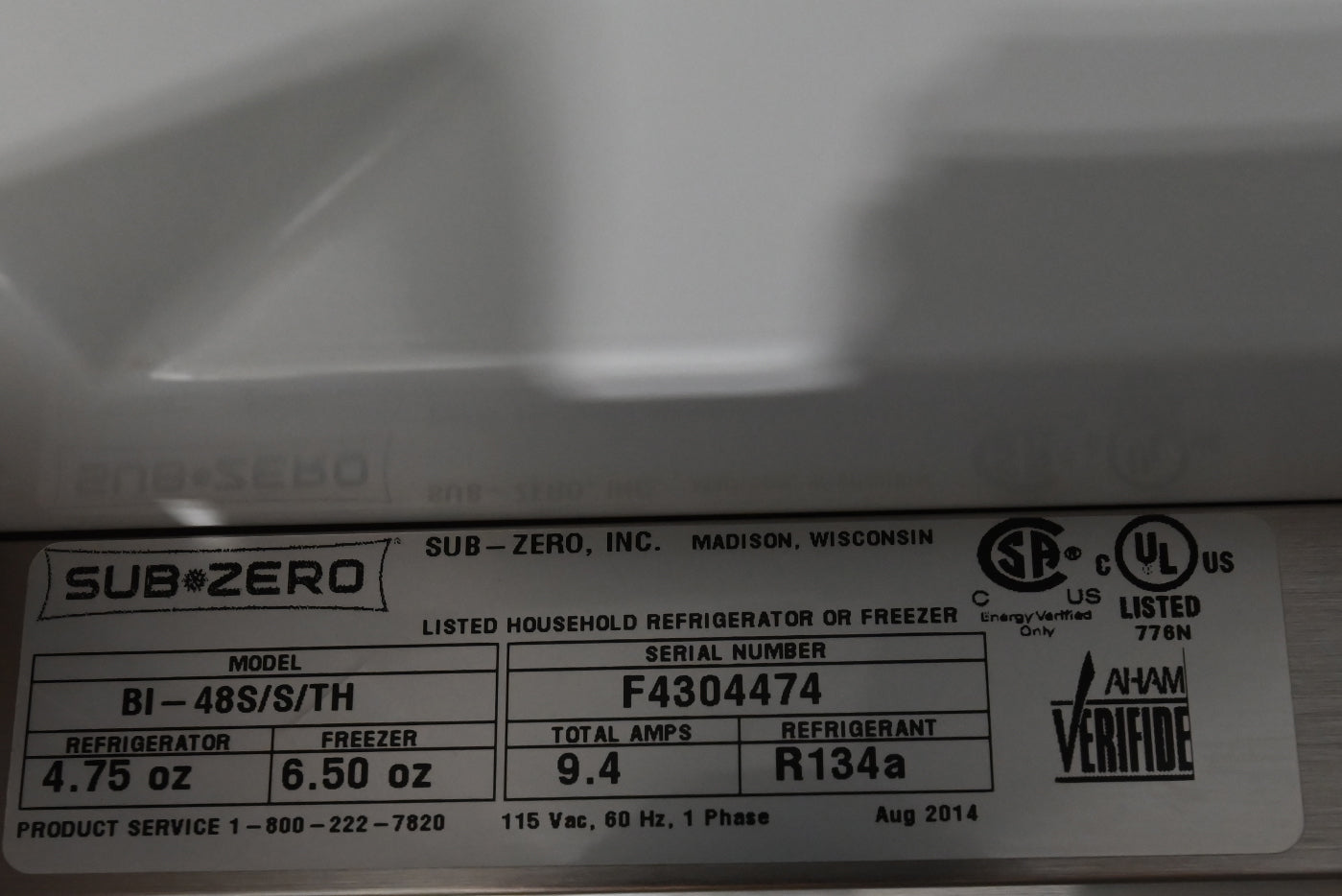 Sub-Zero Certified BI-48S/S/TH 48" Stainless Steel Side by Side Refrigerator