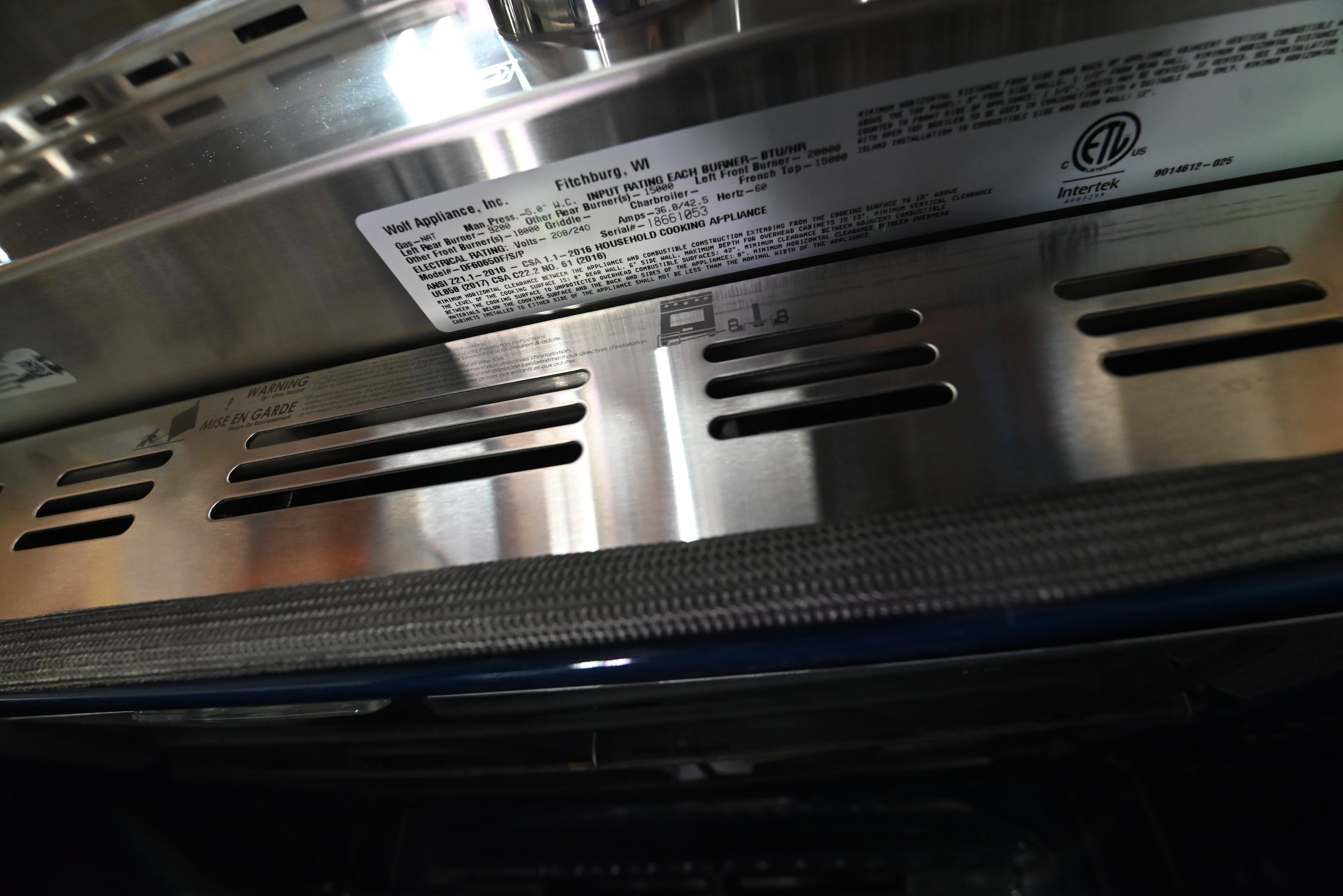 Wolf Certified DF60650F/S/P 60" Stainless Steel Duel Fuel Range with French Top