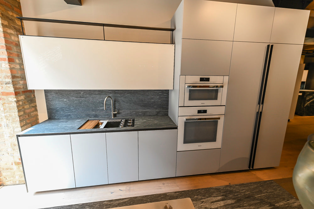 Valcucine Forma Mentis Modern Showroom Kitchen with Genius Loci Stone Island