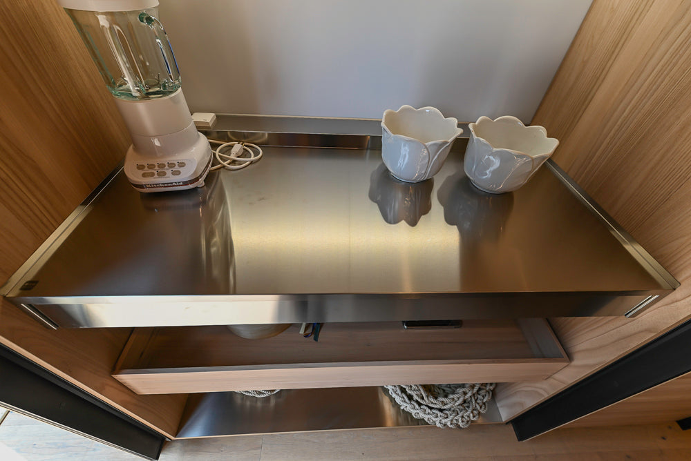 Valcucine Venture: Green Tea Glass Modern Kitchen with Island & Luxe Appliances