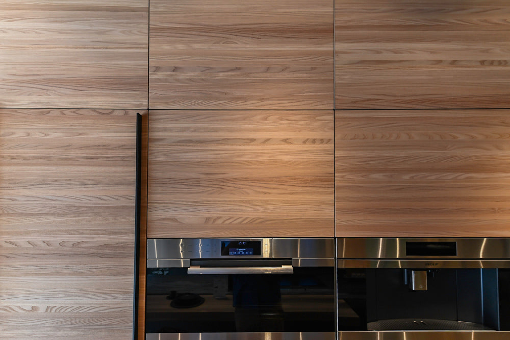 Valcucine Venture: Green Tea Glass Modern Kitchen with Island & Luxe Appliances