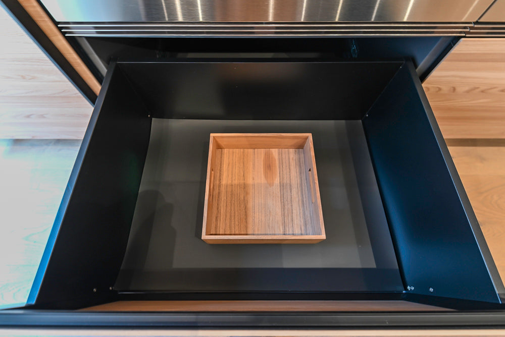 Valcucine Venture: Green Tea Glass Modern Kitchen with Island & Luxe Appliances