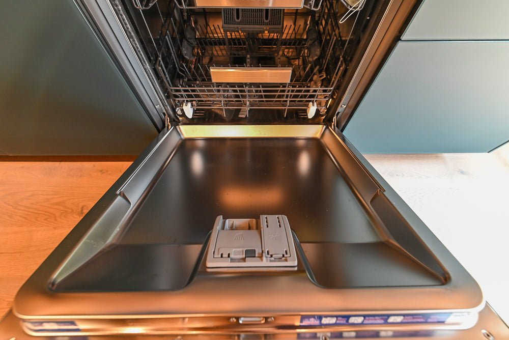 Valcucine Venture: Green Tea Glass Modern Kitchen with Island & Luxe Appliances