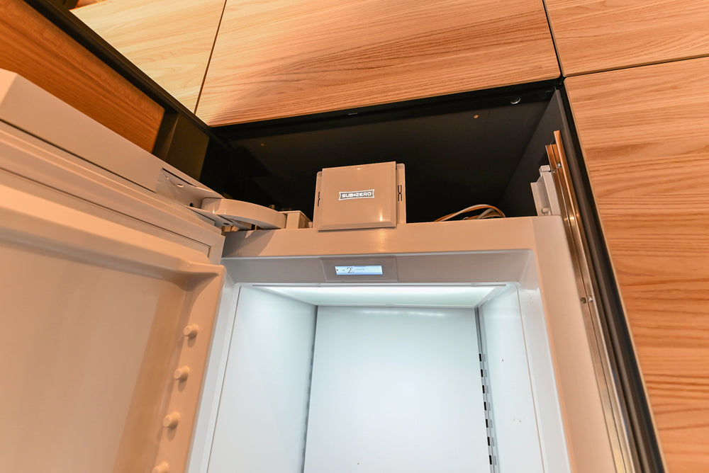 Valcucine Venture: Green Tea Glass Modern Kitchen with Island & Luxe Appliances