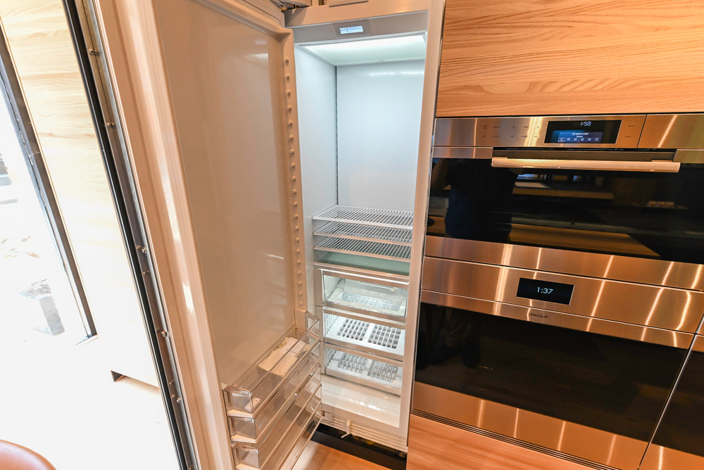 Valcucine Venture: Green Tea Glass Modern Kitchen with Island & Luxe Appliances