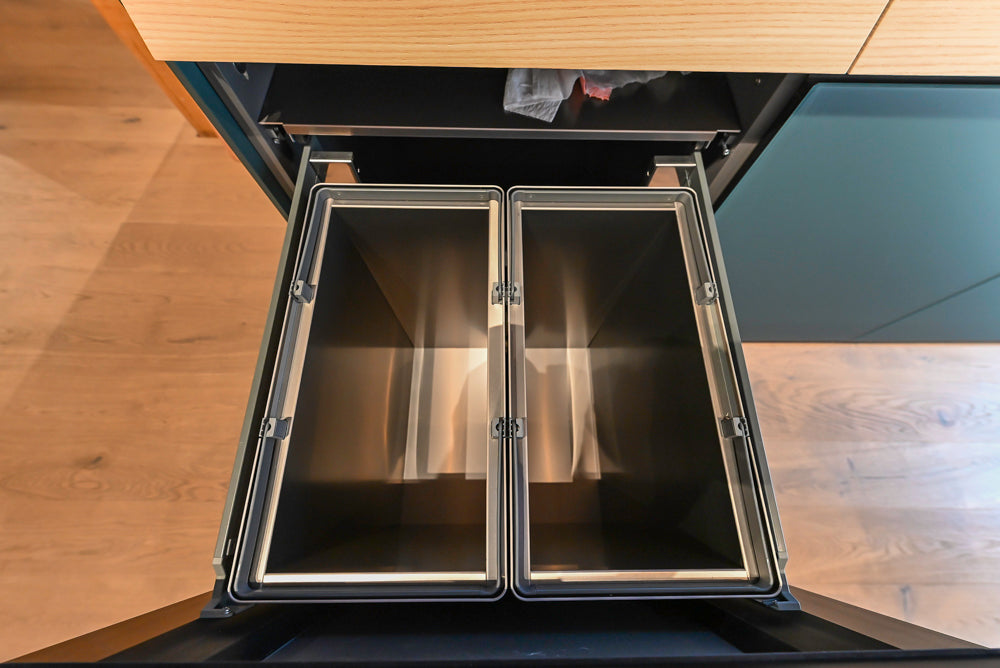 Valcucine Venture: Green Tea Glass Modern Kitchen with Island & Luxe Appliances