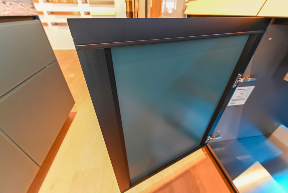 Valcucine Venture: Green Tea Glass Modern Kitchen with Island & Luxe Appliances