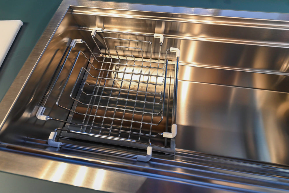 Valcucine Venture: Green Tea Glass Modern Kitchen with Island & Luxe Appliances