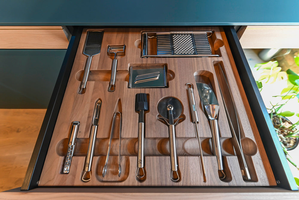 Valcucine Venture: Green Tea Glass Modern Kitchen with Island & Luxe Appliances