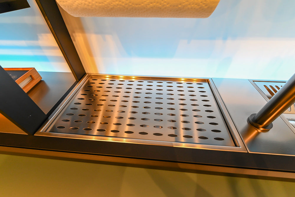 Valcucine Venture: Green Tea Glass Modern Kitchen with Island & Luxe Appliances