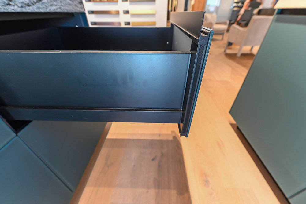 Valcucine Venture: Green Tea Glass Modern Kitchen with Island & Luxe Appliances