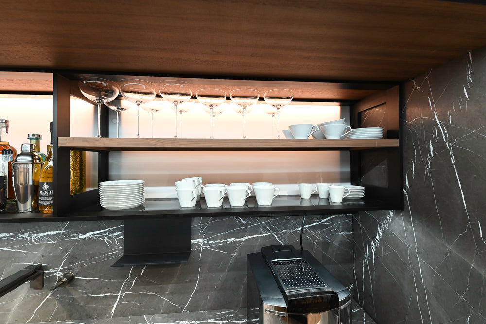 Valcucine Logica Celata Wet Bar with Artematica Soft Island