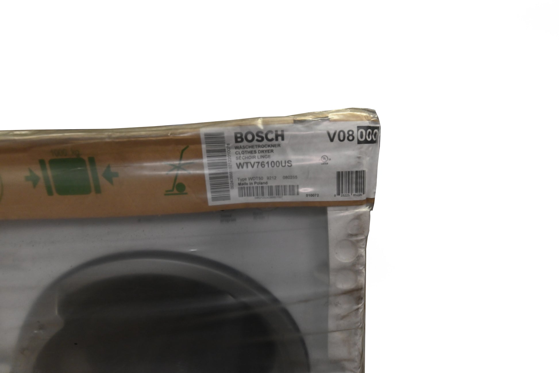 Bosch WTV76100US 24" White Front Load Electric Dryer