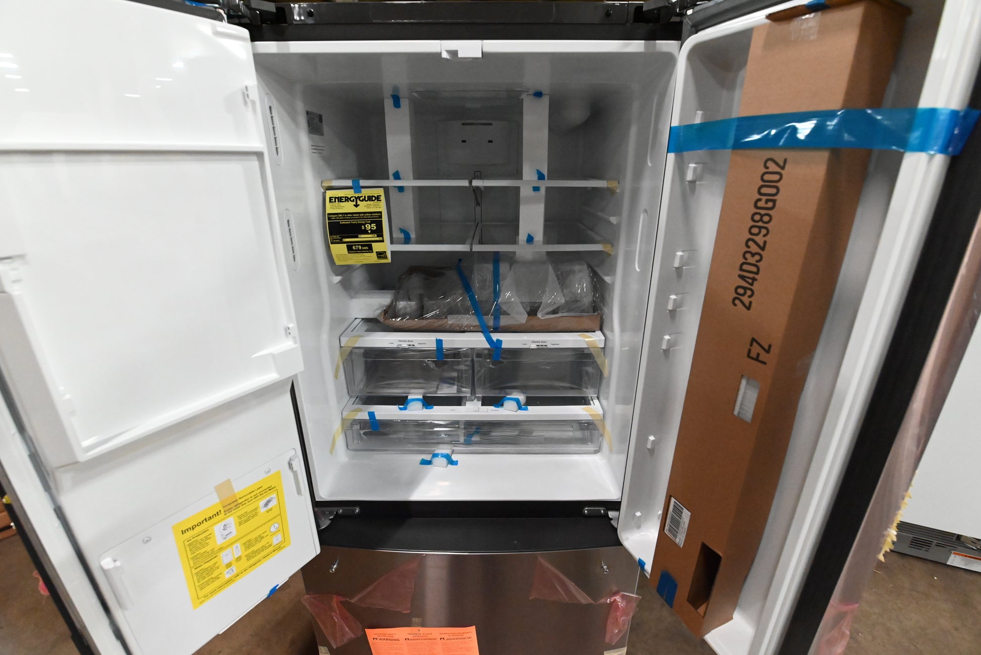 GE GFE24JYKFS 33" Stainless Steel French Door Refrigerator, Open Box