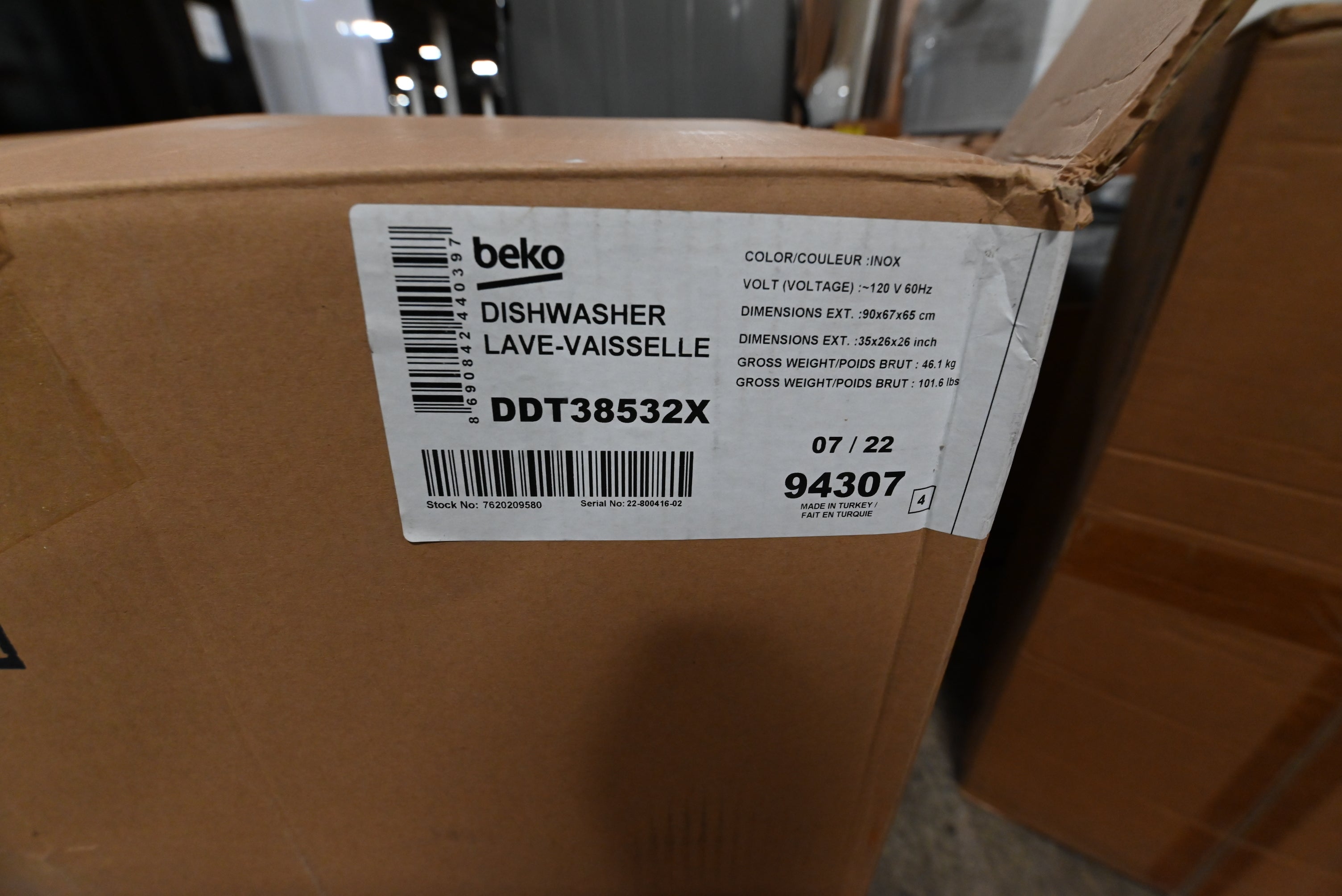 Beko DDT38532X 24" Stainless Steel Dishwasher