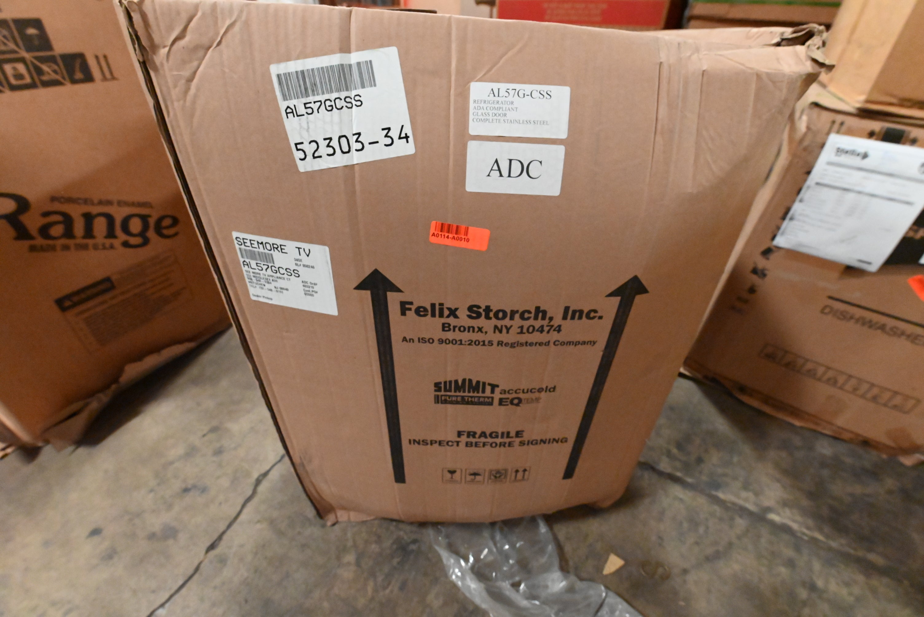 Summit AL57GCSS 24" Stainless Steel and Glass Door Undercounter Beverage Center, ADA Compliant