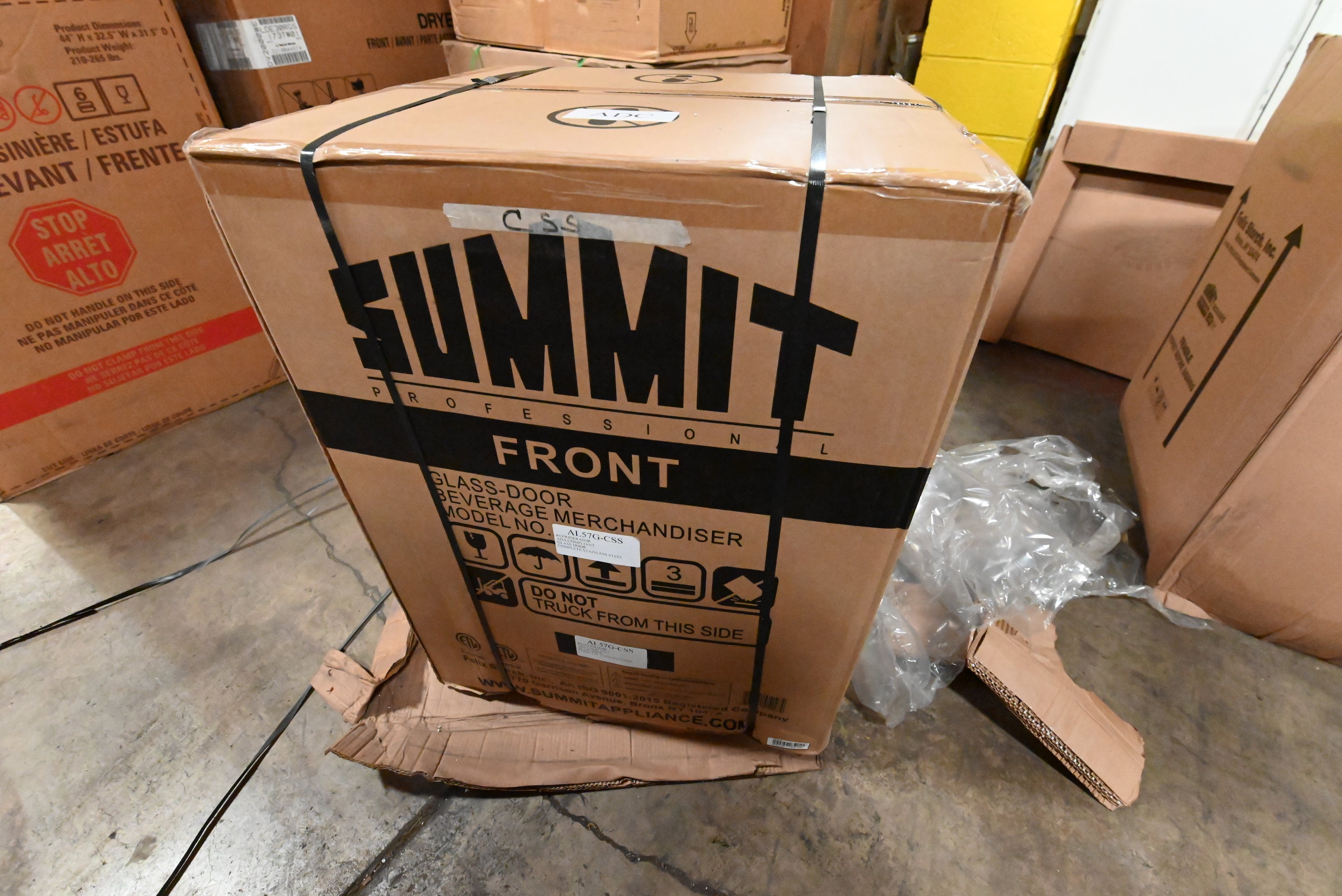 Summit AL57GCSS 24" Stainless Steel and Glass Door Undercounter Beverage Center, ADA Compliant
