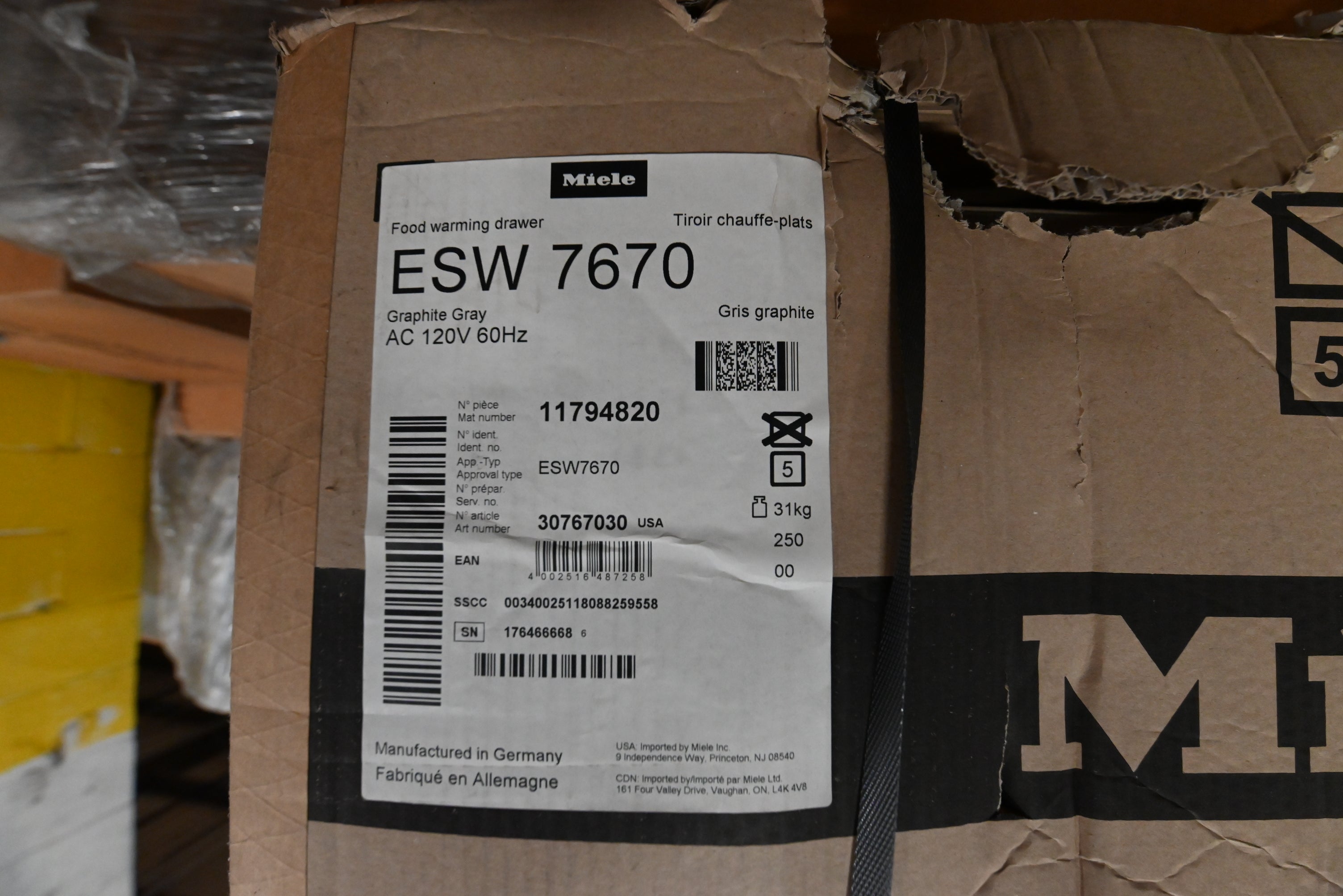 Miele ESW 7670 30" Graphite Grey Warming Drawer