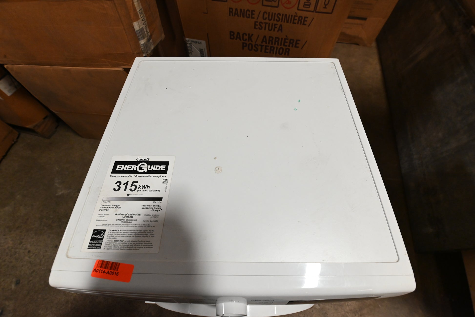 Bosch 300 Series WTG86403UC 24" White Ventless Electric Dryer