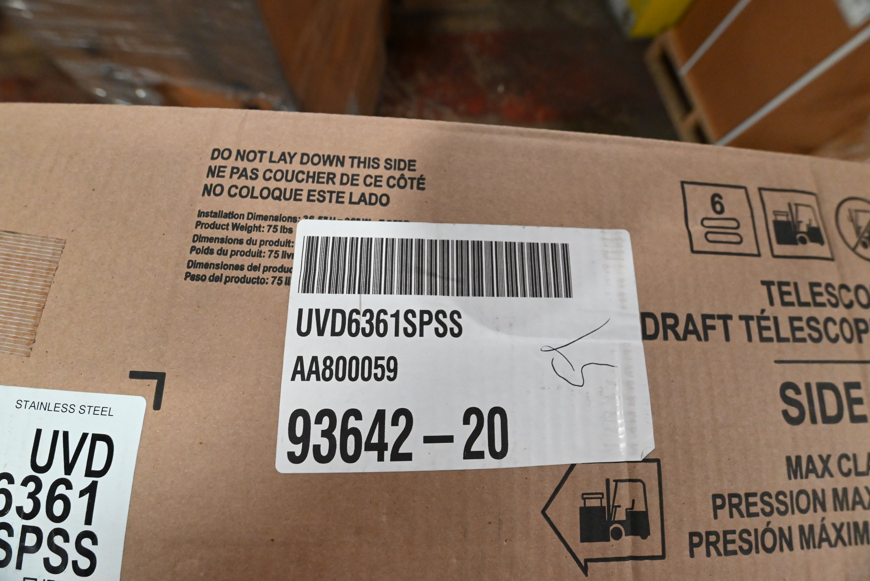 GE UVD6361SPSS 36" Stainless Steel Telescopic Downdraft