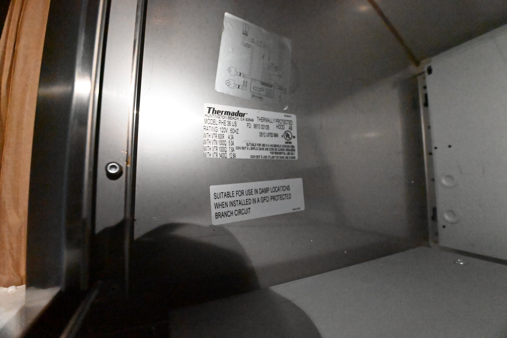 Thermador PHE36US 36" Stainless Steel Wall Mount Canopy Range Hood