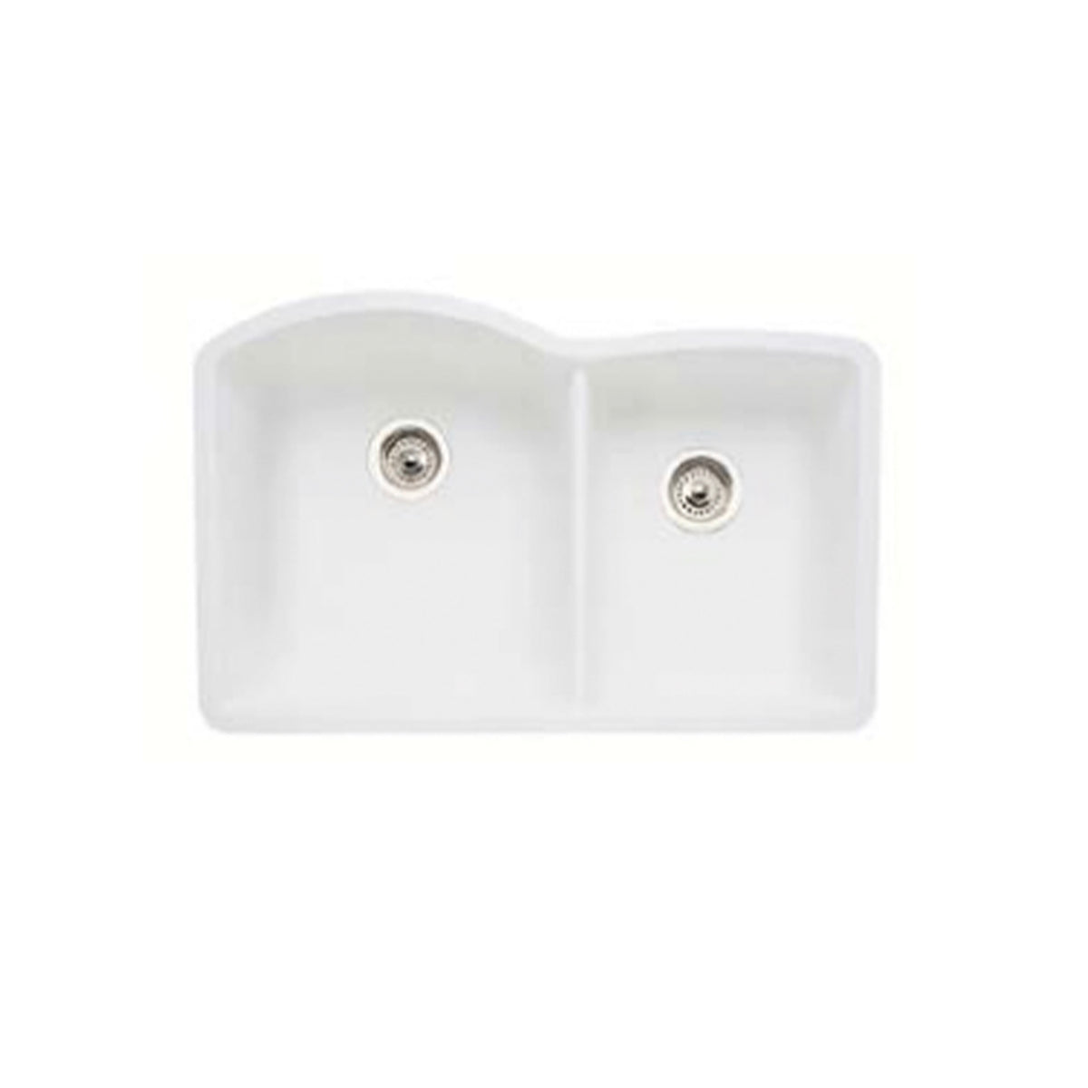 Blanco Diamond 32" White Undermount Double Bowl Kitchen Sink