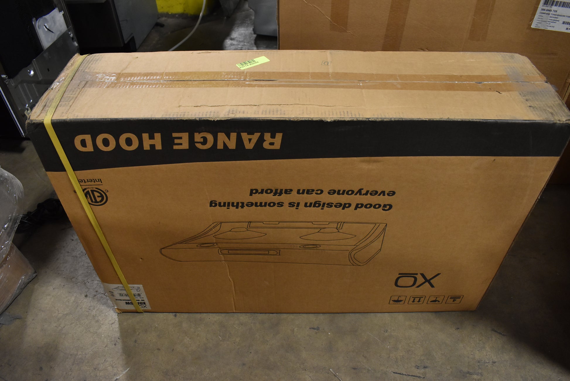 XO 36 inch white under cabinet ducted range hood