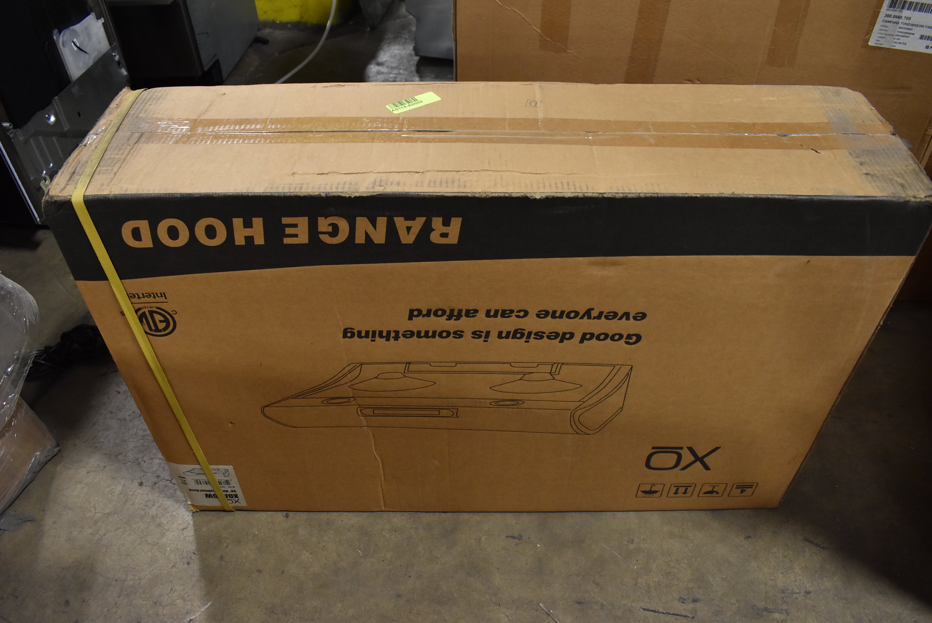 XO 36 inch white under cabinet ducted range hood