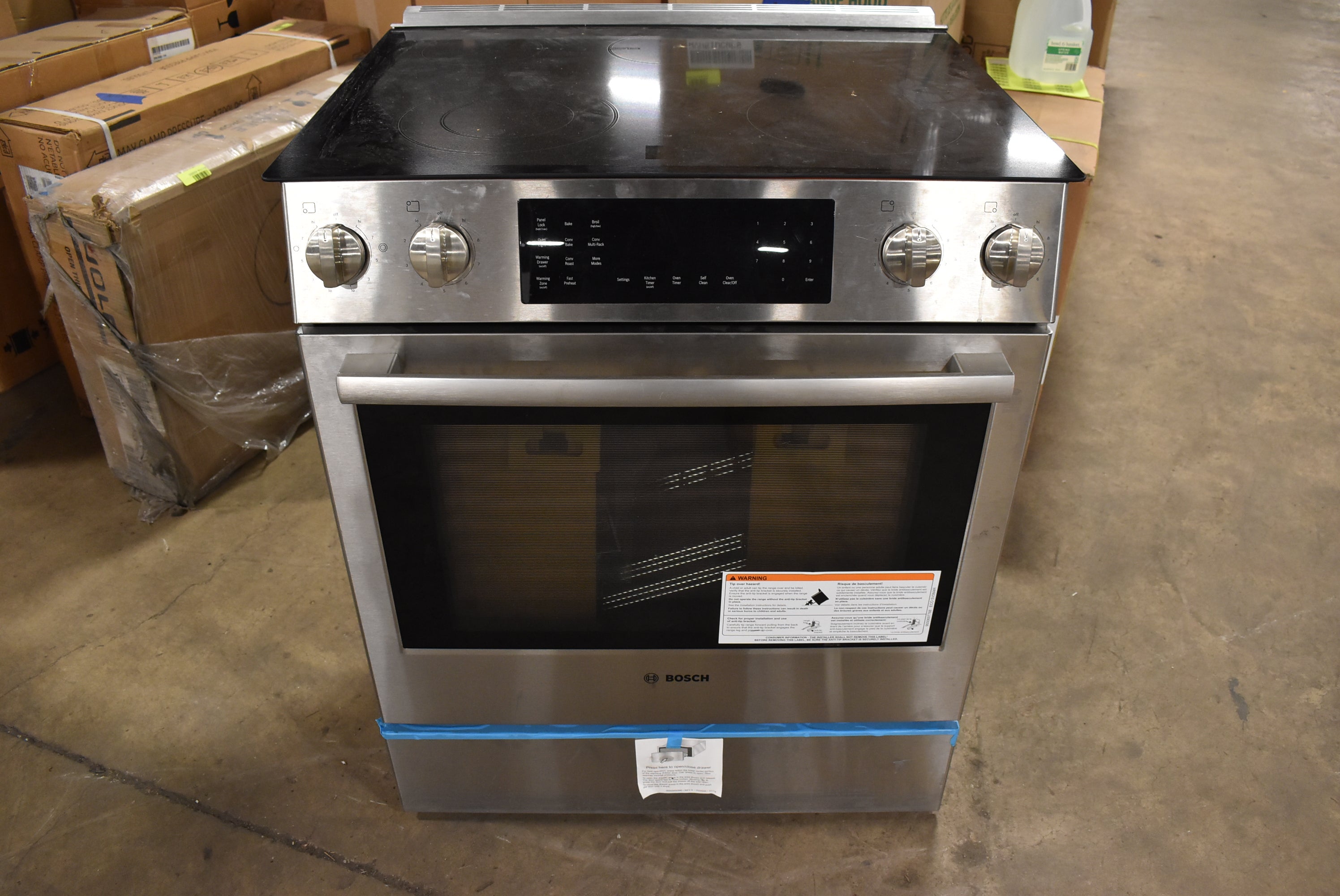 Bosch 800 Series 30 inch electric slide-in range stainless steel HEI8056U