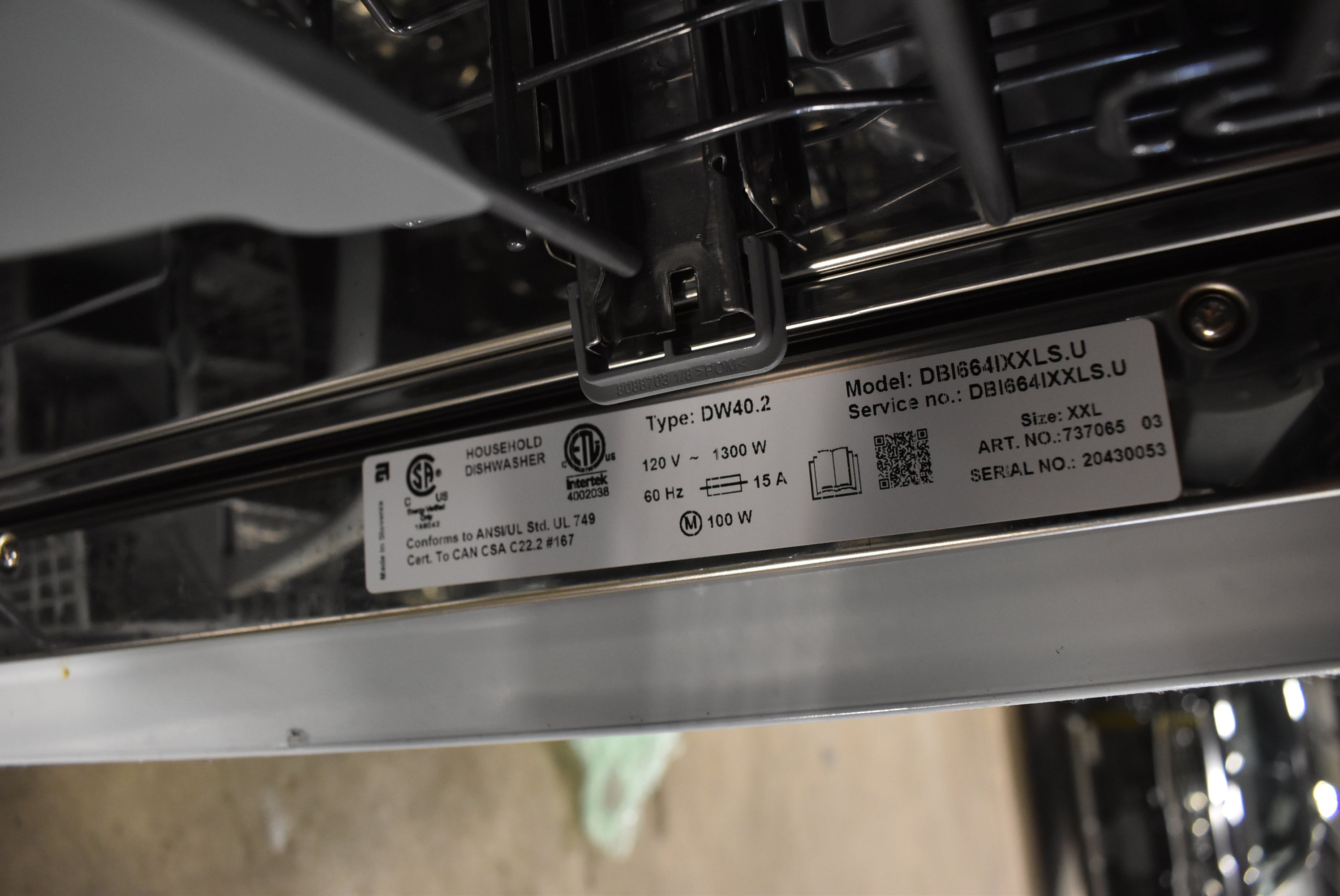 Asko 40 Series DBI664IXXLS 24" Stainless Steel Dishwasher