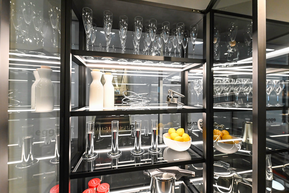 eggersmann USA Glass Display Cabinet and Shelving System