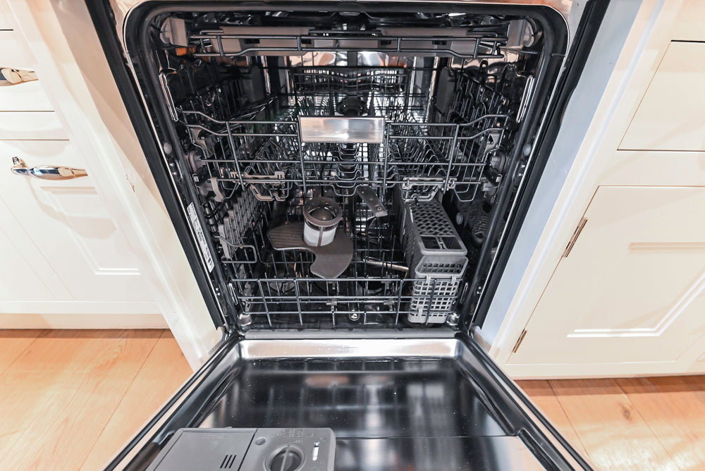 Christopher Peacock Refectory White Kitchen with Wooden Island, Marble Countertops and JennAir Appliances