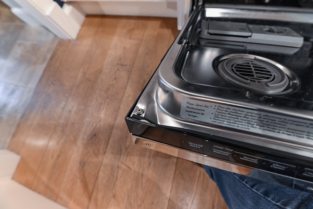 Christopher Peacock Refectory White Kitchen with Wooden Island, Marble Countertops and JennAir Appliances