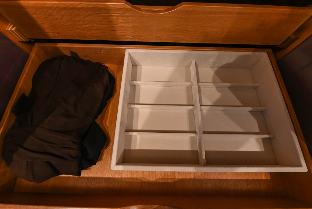 Christopher Peacock Traditional Purple Lacquered and Wooden Wardrobe Closet with Marble Vanity