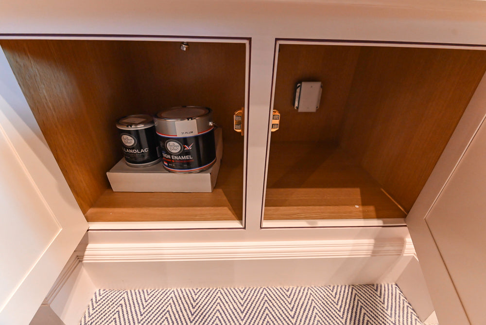 Christopher Peacock Traditional Purple Lacquered and Wooden Wardrobe Closet with Marble Vanity