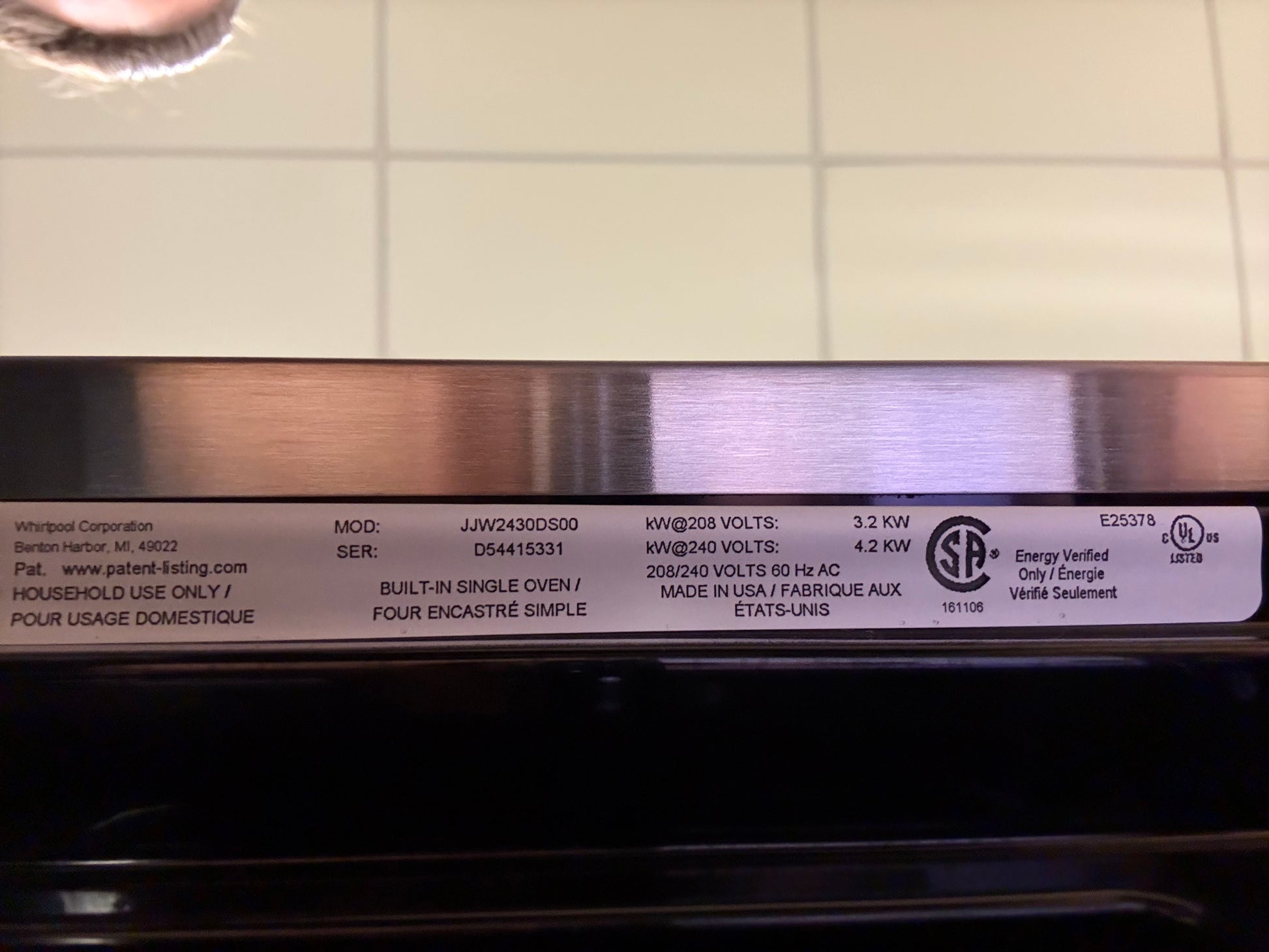 JennAir JJW2430DS00 30" Stainless Steel Electric Single Wall Oven