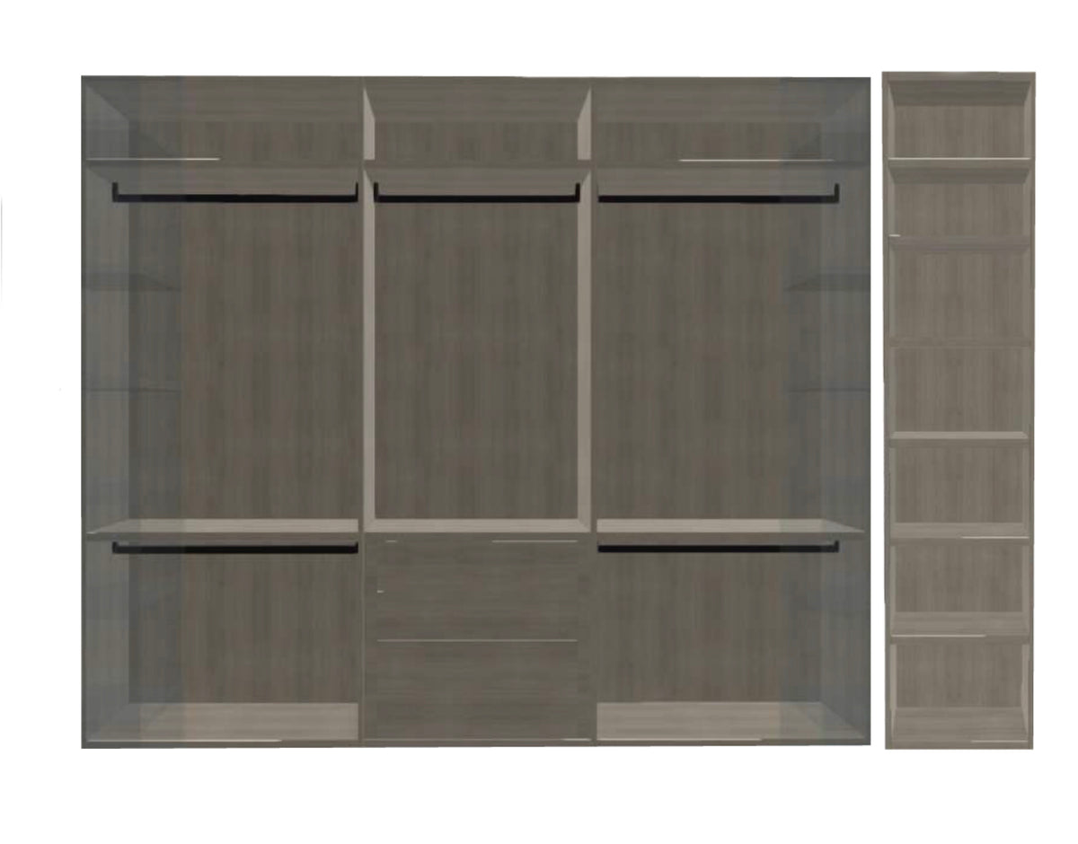Boffi Antibes Walk-In Bedroom Closet with Melamine Elm Doors