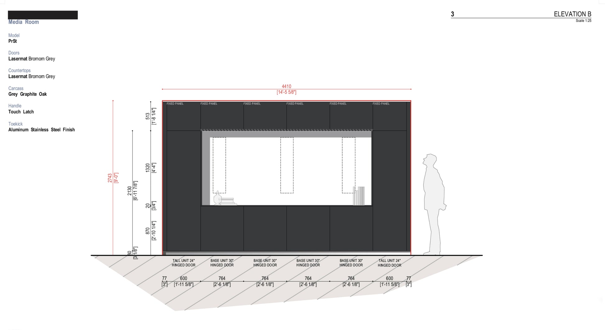 Boffi PRST Lasermat Bromom Grey and Grey Graphite Oak Media Room