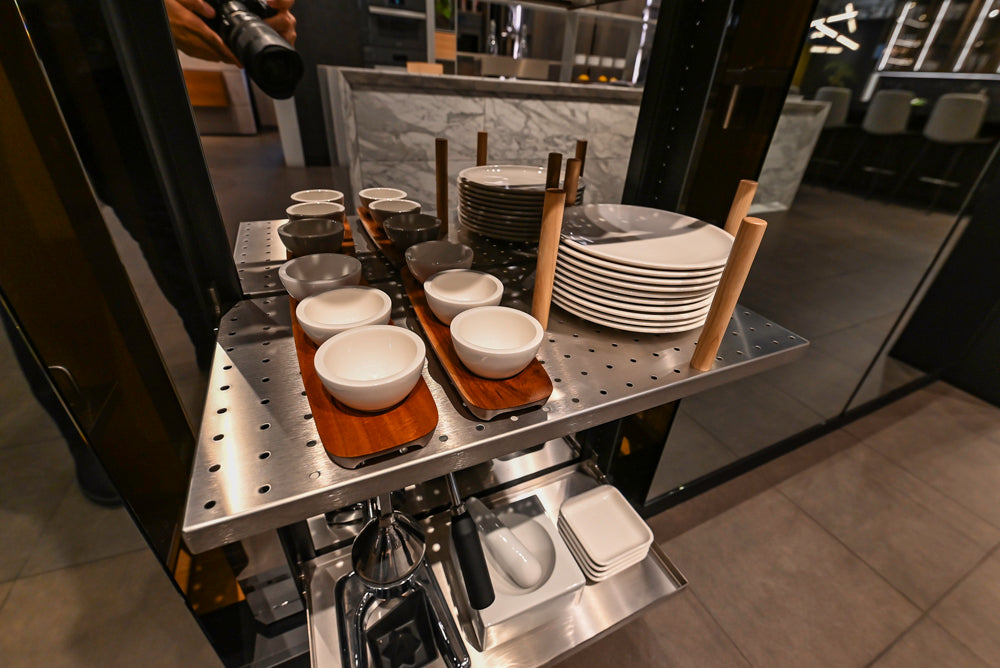 eggersmann USA Work's Glass Paneled Kitchen Storage Display