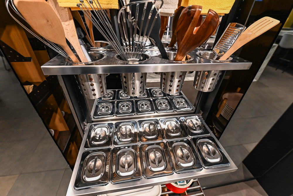 eggersmann USA Work's Glass Paneled Kitchen Storage Display