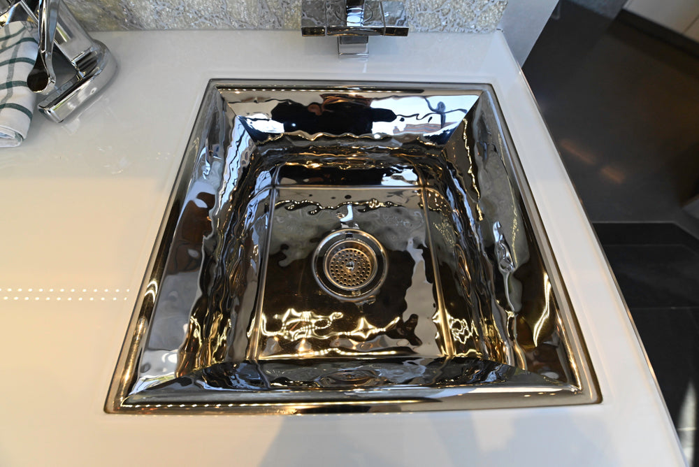 Premier Custom-Built Modern High-Gloss Wood Veneer Wet Bar with Sink & Faucet