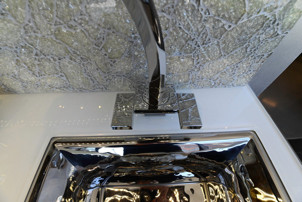 Premier Custom-Built Modern High-Gloss Wood Veneer Wet Bar with Sink & Faucet