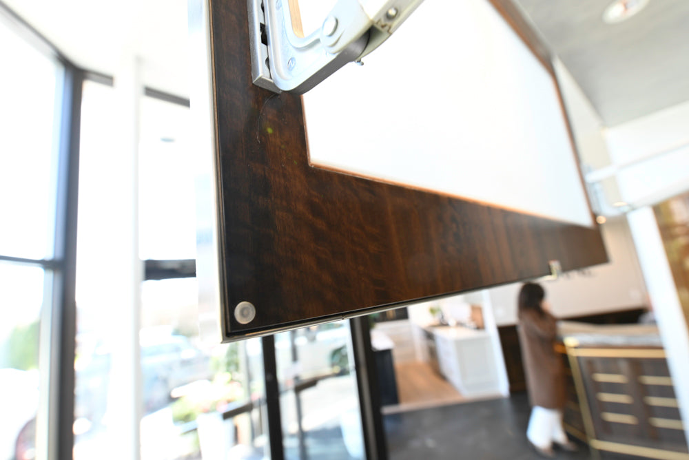 Premier Custom-Built Modern High-Gloss Wood Veneer Wet Bar with Sink & Faucet