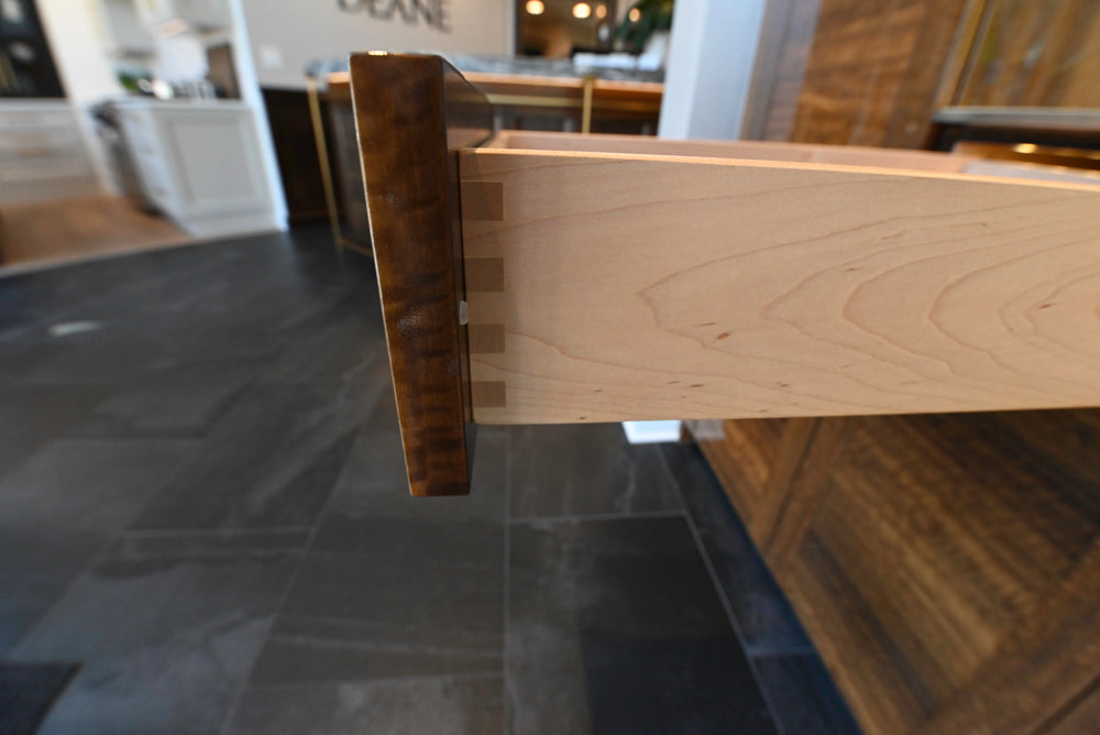 Premier Custom-Built Modern High-Gloss Wood Veneer Wet Bar with Sink & Faucet